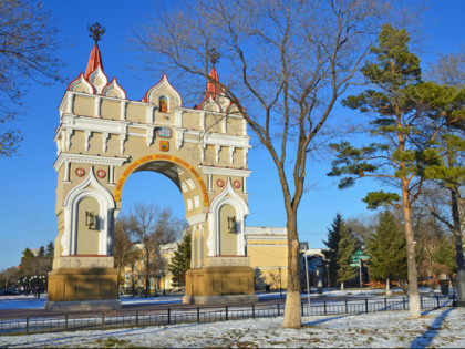 Photo: architectural monuments, Triumphal Arch , Blagoveshchensk