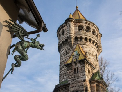 Foto: architektonische monumente, museen und ausstellungen, Mutterturm mit Herkomer-Museum, Bayern