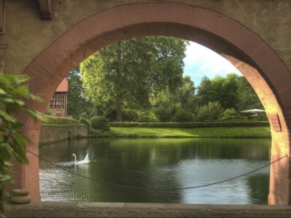 Foto: architektonische monumente, schlösser, burgen und paläste, Schloss Mespelbrunn, Bayern